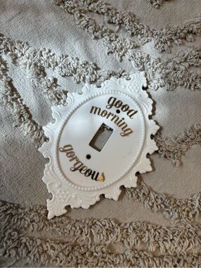 Francesca's Collections White and Gold 'Good Morning Gorgeous' Switch Plate